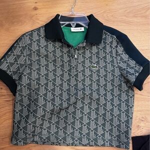 Lacoste women’s slim fit monogram cropped polo